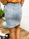 Sweet Blue Button Down Skirt with Front Slit