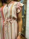 Lollipop Combo Print Dress with Braided Sash