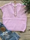 Una Thistle Short Sleeve V-Neck